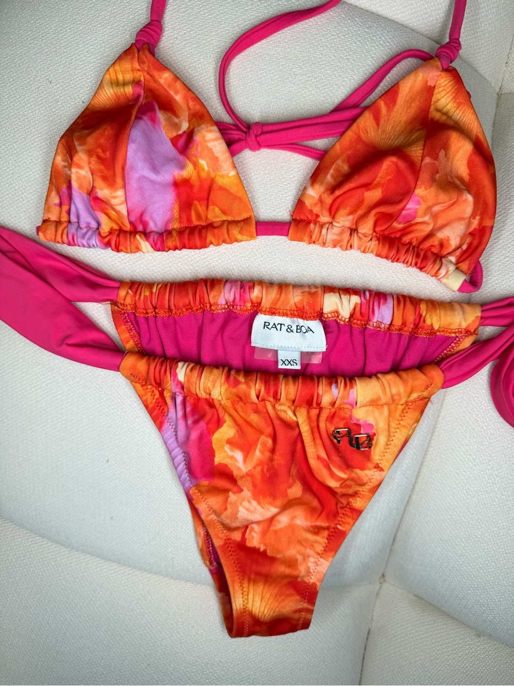 Rat & Boa Bahia Bikini Top & Bottom Set Side Tie XXS - Picture 14 of 15